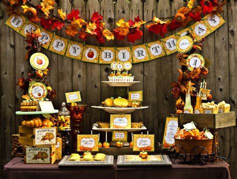 fall color birthday decorations|fall themed birthday party ideas.